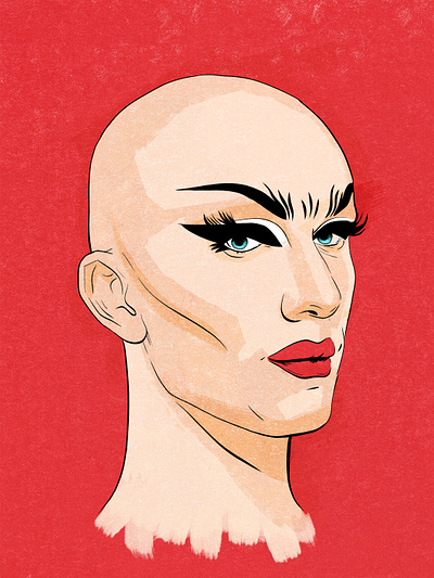 Sasha Velour digital art drag drawing illustration portrait rupauls drag race sasha velour