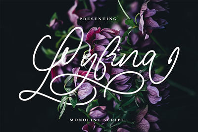 Lyfina Monoline Script floral flower font handwriting ligature monoline script spring swash typeface typography