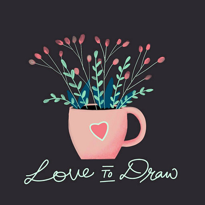 Artwork created in Procreate - Love to Draw design illustration vector