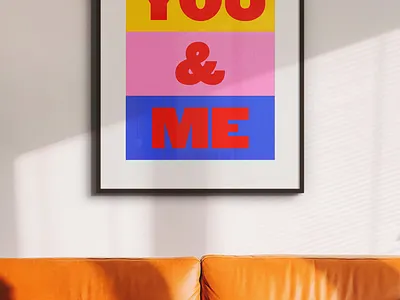 You & Me Wall Art Print design typography
