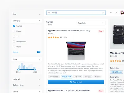 E-commerce Store/Shop Web Template - UI kit category e commerce e commerce design ecommerce filter laptop online shop online shopping online store shop shopify shopping shopping cart sidebar store web design web store web template