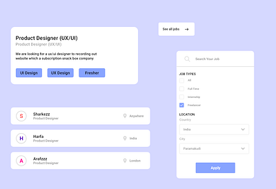 Job page ui component card card design card ui daily ui interaction ios job component mobile app product design ui ui design daily ui kit uix user interface uxui web design