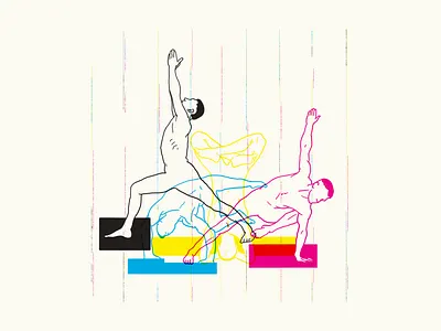 Yoga cmyk design digital art illustration men yoga