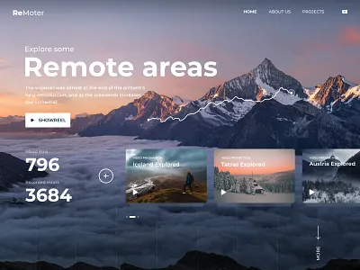Explore remote areas desktop hero hike homepage landingpage movie remote showreel website