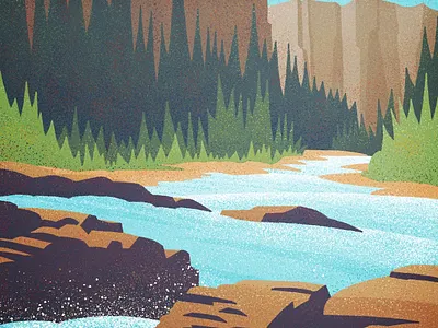 Vintage Ribbon Creek #1 canadian artist graphic design hiking illustration mountains outdoors retro river vector vintage yeg