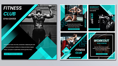 Fitness Club Post Design branding design graphic design ill illustration logo typography ui vector