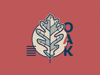 Oak Leaf - 272/365 badge design half tone halftone leaf leaves manga nature oak oaks style