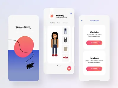 Threadbare Product 2.0 explorations: Gradients color design gradients mobile design typography ui