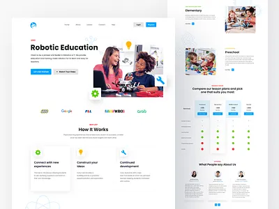 Robotic Education Landing Page design education hero kids landing landingpage learning lesson robotic study ui website