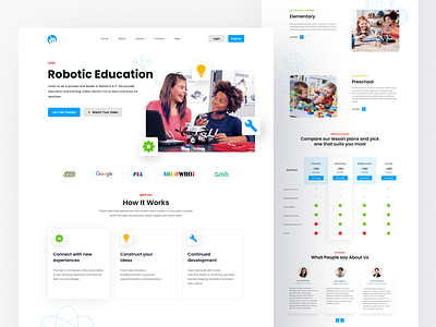 Robotic Education Landing Page design education hero kids landing landingpage learning lesson robotic study ui website