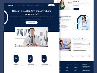 Delta.io || Landing Page adobexd branding clinic dailyui dribbble medical minimal trending uidesign uiinspiration uitrends uiux userinterfacedesign uxdesign webdesign