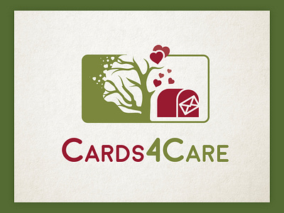 A logo for cards for care branding card cards logo classic custom type design graphic design heart illustration logo logo design logo illustration minimal modern social ui vector vintage vintage design