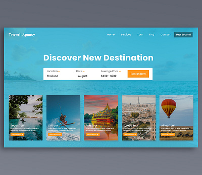 Landing Page design landing page travel agency ui ux website