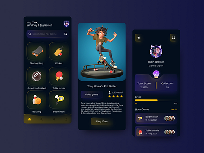 Game App 3d animation app application branding design figma game app graphic design icon illustration logo mobile app motion graphics ui ux vector web website xd