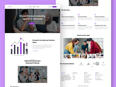SocialBoost - Marketing Agency Landing Page Design agency landing page clean ui design landing page marketing agency marketing landing page web design web ui