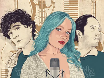 imy2 - Album Cover annalise mahanes beauty blue hair cover band imy2 jd paulsen microphone nashville band singer trio woman