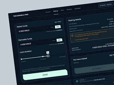 TPRO Token Panel 2 blockchain case study crypto cryptocurrency investment rewards staking token tpro ui ux web3