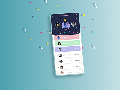 #DailyUI 019: Leaderboard app confetti dailyui design figma leaderboard webdesign