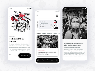 The Unbiased Media ( News App Exploration) 3d app application article blog branding card clean dashboard design illustration interface logo minimal news reading social app ui web website