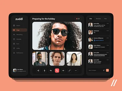 Online Events App (Zuddl Redesign) app chat design events management meeting mvp online online event organizing planning platform purrweb redesign startup survey ui ux web zuddl