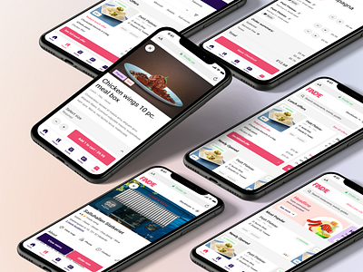 Restaurant Discovery/Delivery Application android app contrast delivery design flat food ios iphone minimal mobile mobile design navigation progressive app react app research takeaway typography ui ux