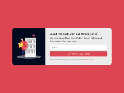 Subscribe to Newsletter Card cards design illustration newsletter newsletter card newsletter card design ui web design website development