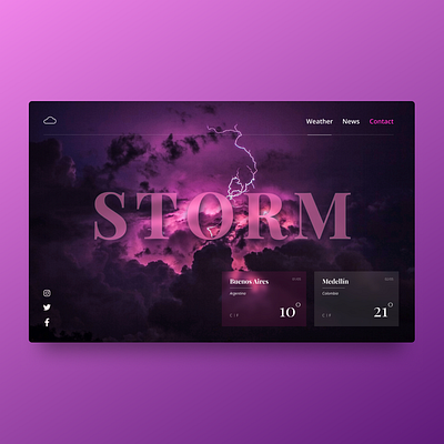 Storm - UI creative design gradients graphic design illustration interface landing page logo modern photoshop purple storm ui ux web design