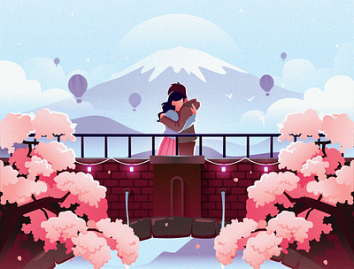 Fuji design illustration fuji graphic design illustration illustration design illustration graphic design inspiration japan romance romance illustration