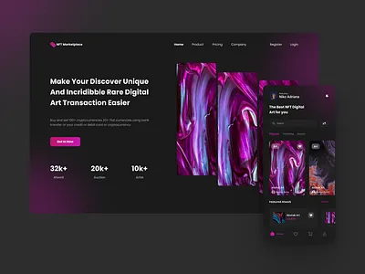 NFT Marketplace Art - Mobile 3d animation branding graphic design logo motion graphics ui