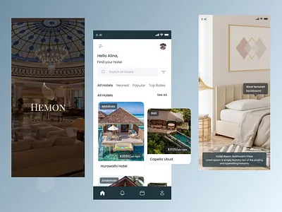 Hotel Booking Mobile App - UI/UX Design hotel booking app mobile app mobile app design travel app ui design uiux design ux design