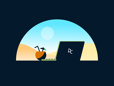 DataCamp’s Summer Certification Challenge beach datacamp datascience gradient icon illustration laptop learn