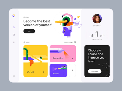 Online Learning - Dashboard Design animation clean dashboard dashboard design design education illustration minimal motion graphics online education platform design product design ui ux web app web app design web application web application design web design