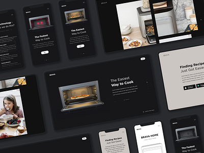 Dark-themed Product Page | Lazarev. 3d adaptive app clean cooking eat ecommerce gallery home page minimal mobile oven presentation product product page promo tech ui ux web