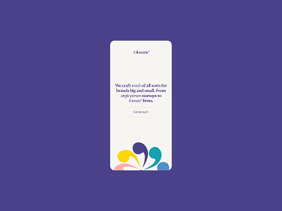 Glossarie—Mobile clean colorful colour colourful copywriter copywriting minimal mobile playful portfolio purple rainbow serif symbols typographic typography ui web webdesign website