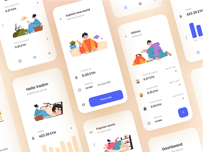 NFT Illustration platform app branding color concept crypto dashboard design graphic design hawl illustration inspiration interface logo market mobile platform pr0xsunset sales ui ux