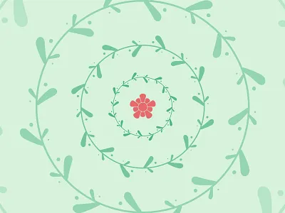 Summer green abstract branding flower geometric icon leaves logo mark