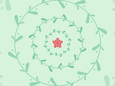 Summer green abstract branding flower geometric icon leaves logo mark