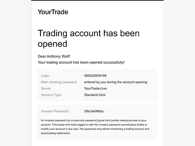 Trigger email account clean email graphic design transaction web