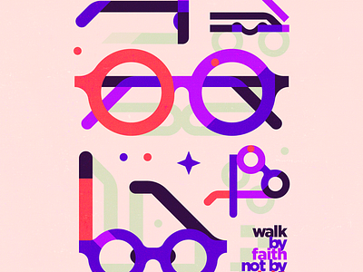 Glasses 80s design illustration type vintage