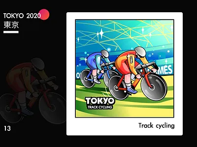 Track cycling design icon illustration olympic games sports track cycling ui