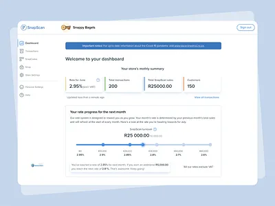SnapScan Dynamic Rates - Portal clean design dynamic minimal pricing rates slider snapscan ui ux vector web web design