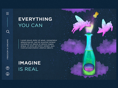 Everything you can art branding champagne character clouds concept creative design creative web cute design digital art illustration illustration art magic pigs purple ui uidesign web illustration