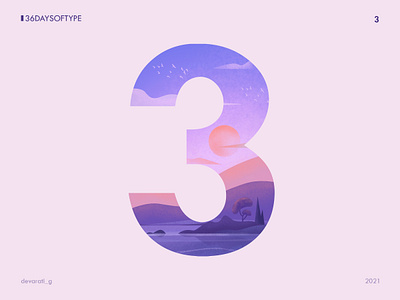 36 Days of Type: 3 36daysoftype design graphic design illustration lake landscape nature scenery typography vector illustration