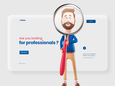 Jobiva | Web page design 3d 3d illustrations blender clean clean design dimension figma homepage landing page sketch uiux user experience web web design web page xd