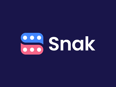 Snak - Logo Design Concept (for sale) ai logo app icon app logo brand brand design brand identity branding chat discussion for sale unused buy graphic design identity identity design learning language logo logo design logo designer logotype media tech digital smart logo symbol