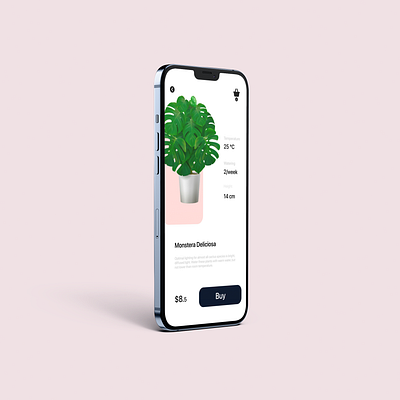 PlantStore App 3d graphic design illustration interior nature plant shop ui