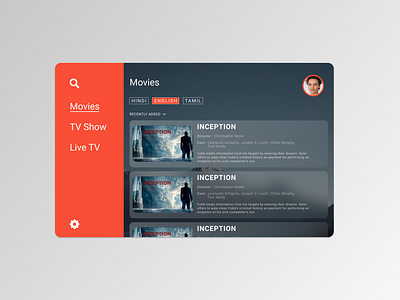 Smart TV App // Streaming // Daily UI 25 app branding dailyui dailyui25 design graphic design illustration orange smart tv smart tv app streaming tv tv app ui ux videos
