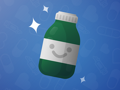 Medicine icon - Pills art blue character cozy cute design drugs flat green illustration kids kind mascotte medicine potion smile style ui vector