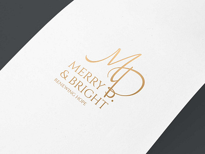 Merry & Bright Logo beauty branding clothes logo design elegance fashion feminine graphic design illustration lettering logo love luxury monogram style typedesign typography vector vintag women