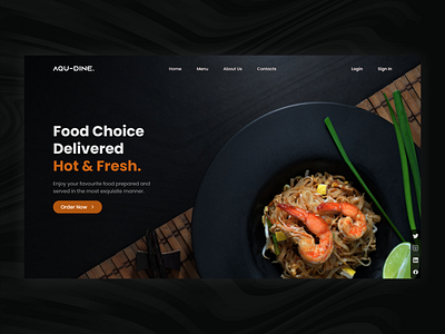 Online Restaurant Landing Page adobexd design ui uitrends user userinterface userinterfacedesign webdesign